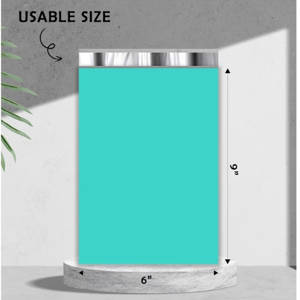 6x9 Turquoise Teal Polymailers - 20 Pack Self Seal Waterproof Shipping Bags